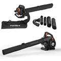 Produktbild: FUXTEC Profi Benzin Laubsauger FX-LBS126P – Laubbläser & Häcksler mit Blasrohr – Saugrohr & 60L Fangsack – Anti-Vibrations-Funktion – Blasgeschwindigkeit 62,7 m/s