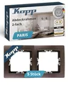 Produktbild: Kopp PARIS 2-fach Abdeckrahmen in Palisander-Braun - 5 Stück - 8,3 x 15,4 cm - Rahmen für Steckdosen & Schalter - Stilvoller Steckdosenrahmen aus Kunststoff - Hochwertiger Lichtschalter-Rahmen