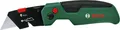 Produktbild: Bosch Klappmesser (kompaktes, robustes Klappmesser für Heimwerker; Edelstahl; einhändiges Öffnen; schneller Klingenwechsel; Gürtelclip; 3 Klingen)