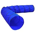 Produktbild: lionto Hundespieltunnel, stabiler Agilitytunnel für Hunde, faltbar mit Tragetasche & Heringen, 500x60 cm, blau