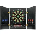Produktbild: SPORTNOW Elektronische Dartscheibe E Dartboard mit Schrank Holzoptik LED Anzeige Sprachansagen, Dartautomat mit 6 Softdarts, 24 Ersatzspitzen, 25 Spiele, 202 Varianten, Dartscheibe Set für 1-8 Spieler