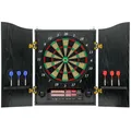 Produktbild: Elektronische Dartscheibe E Dartboard mit Türen Holzoptik LED Anzeige Dartpfeile