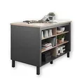 Produktbild: BILBERRY Moderne Kücheninsel mit Arbeitsplatte freistehend in Eiche Sonoma Optik, Anthrazit - Geräumiger Küchenschrank - 140 x 90 x 75 cm (B/H/T)