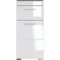Produktbild: trendteam Bad Stauraumelement Amanda Weiß Melamin/Weiß Hochglanz Tiefzieh 37 x 79 x 31 cm - Weiß