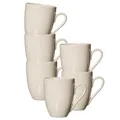 Produktbild: Ritzenhoff & Breker Cecina Kaffeebecher 6er Set, 320 ml, Schlichte Henkelbecher im Manufaktur-Look, Mix & Match-Geschirr, Spülmaschinenfest und Alltagstauglich, Steinzeug, Beige/Creme