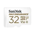 Produktbild: SanDisk MAX ENDURANCE Video Monitoring for Dashcams & Home Monitoring 32 GB microSDHC Memory Card + SD Adaptor 15,000 Hours Endurance, White