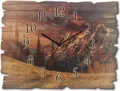 Produktbild: ARTland Holz Wanduhr Quarzuhr - schwarzer Zeiger Alpines Hochland Größe: 40x30 cm