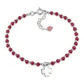 Produktbild: Materia Achat Edelstein Armband Damen 925 Silber mit Kleeblatt rot SA-1-Rot