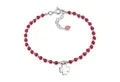 Produktbild: Materia Armkette Damen Kleeblatt Edelstein Achat Rot Rosa SA-1, 925 Sterling Silber, längenverstellbar