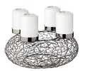 Produktbild: EDZARD Adventskranz Milano, Ø 34 cm, für 4 Kerzen á Ø 8 cm, Silber-Optik, vernickelt