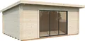 Produktbild: Palmako Gartenhaus Lea 19,4 m² Plus mit Isolierglas-Schiebetür - 44 mm naturbelassen