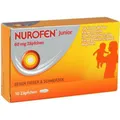 Produktbild: NUROFEN Junior 60mg gegen Fieber und Schmerzen 10 Zäpfchen für Kinder 4085246