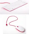 Produktbild: offizielle Raspberry Pi Maus + Tastatur, DE-Layout, inkl. 3 Port USB Hub, rot/weiß
