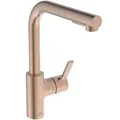 Produktbild: Ideal Standard – Gusto Küchenarmatur, Hoher L-Auslauf mit zylindrischem Querschnitt, mit 2-Funktionshandbrause, Schwenkbereich 360°, Schnellmontagesystem EasyFix+, Sunset Rose