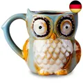 Produktbild: Greencherry Kaffeetasse Eule, Tee, niedlich, Zyan, 341 ml cyan