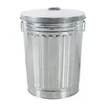 Produktbild: HAC24 Zink Abfalleimer mit Deckel 58 Liter Silber Outdoor Garten Mülleimer Tonne Mülltonne Zinktonne Abfalltonne