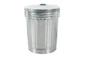 Produktbild: HAC24 Mülleimer Zink Abfalleimer Silber Garten Tonne Mülltonne Zinktonne Abfalltonne, mit Deckel 58 Liter und Tragegriffe