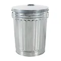 Produktbild: Zink Abfalleimer mit Deckel 58 Liter Silber Mülleimer Tonne Mülltonne Zinktonne