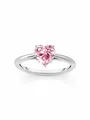 Produktbild: Thomas Sabo TR2476-051-9-54 Silberner Ring mit Pinkfarbenem Stein in Herzform...