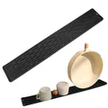Produktbild: Abtropfmatte Schmal, Platzsparend Barmatte Schmale Silikon Abtropfmatte Geschirr, Rutschfest und Langlebig Trockenmatte für Glasbecher, Trinkglas, Schneidebrette, 55 x 8,8 x 0.5 cm, Schwarz