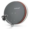 Produktbild: DUR-line Twin Satellitenschüssel Set 75/80cm mit LNB – Hellgrau/Rot/Anthrazit
