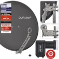 Produktbild: DUR-line 2 Teilnehmer Satanlage Select 75/80 Alu SatAntenne anthrazit + Twin LNB