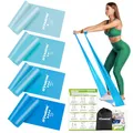 Produktbild: GYMERK Fitnessbänder Set 4er, 1.8M/2M Fitnessband, 4 Widerstandsstufen mit Übungsposter, Gymnastikband mit Tragetasche & Übungsanleitung, Ideal für Yoga, Pilates, Muskelaufbau