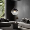 Produktbild: Hängeleuchte Kugel Pendellampe Esstischleuchte Glas Wohnzimmerlampe rauch LED