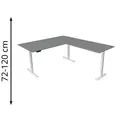 Produktbild: Kerkmann Schreibtisch Move 3, graphit / weiß, elektrisch verstellbar, 200 x 72-120 x 220, L-Form