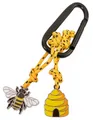Produktbild: Schlüsselanhänger MAJA Biene Bienenkorb Karabiner Emaille Gelb Schwarz TROIKA