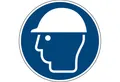 Produktbild: Soennecken Hinweisschild Hinweisschild Kopfschutz benutzen ISO 7010/M014 rund 200mm PVC