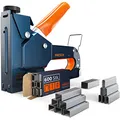 Produktbild: Presch Handtacker Set inkl. 600 Klammern | Robuster 3-in1 Metall für Holz, Folie, Stoff, Möbel | Langlebiger, leistungsstarker Profi Tacker für Holz mit Flachdrahtklammern Typ 53F