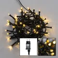 Produktbild: LED Lichterkette mit 50 Lämpchen für den Aussengebrauch warmweiß Timer IP44
