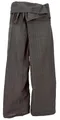Produktbild: GURU SHOP Thai Fischerhose aus Gestreiftem Webstoff, Loose fit Baumwoll Wickelhose, Weite Yogahose - Dunkelbraun, Herren/Damen