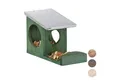 Produktbild: relaxdays Eichhörnchenkobel Eichhörnchen Futterhaus Metalldach, Dunkelgrün