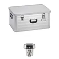 Produktbild: Enders Alubox 80 L mit Schloss Set - Aluminium Box 1 mm Wandstärke, spritzwasserdicht, stapelbar - Alukiste, Metallkiste, Metallbox mit Deckel - verwendbar als Transportbox, Werkzeugkiste, Lagerbox