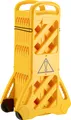 Produktbild: Wiltec mobile Absperrung aus Kunststoff faltbar 60 x 32 x 101 cm, Mobilzaun ausziehbar bis 3,9 m mit Rollen, Absperrzaun aus robustem Material