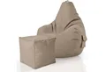 Produktbild: Green Bean Sitzsack Cozy+Cube (2er Set Sitzsack + Hocker - fertig befüllt - robust waschbar schmutzabweisend -, Kinder & Erwachsene Bean Bag Bodenkissen), Lounge Sitzhocker Relax-Sessel Gamer Gamingstuhl Pouf