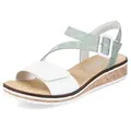 Produktbild: Rieker Riemchensandale Sommerschuh, Sandalette, Keilabsatz, mit asymmetrischem Riemchen grün 41 EU