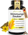 Produktbild: 120 Johanniskraut Kapseln hochdosiert - 1000mg Johanniskraut-Extrakt mit GABA & L-Tryptophan - pflanzlicher Stimmungsaufheller hochdosiert - Stimmungszauber - 3 Monatsvorrat