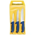 Produktbild: F. DICK Küchenmesser Set ErgoGrip 3tlg Ausbeinmesser 13cm+15cm Blockmesser 21cm - Blau