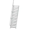 Produktbild: Günzburger Steigtechnik - Treppe 60° Stufenbreite 1.000 Mm 16 Stufen Aluminium Geriffelt - 600336