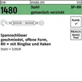 Produktbild: 001480001050100000 Spannschloss DIN 1480 offen m.Ringöse/Haken SP-RH M 10 Stahl