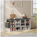 Produktbild: Woltu Schuhbank, mit Sitzbank 12 Fächern, Schuhregal für Flur, 102x30x48,5 cm weiß 102 cm x 48.5 cm x 30 cm