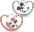 Produktbild: NUK Schnuller Silikon Gr.3 Disney Mickey Space 2Stk grau/rot