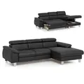 Produktbild: Ecksofa - schwarz - Liegefunktion - Recamiere rechts