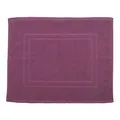 Produktbild: Julie Julsen Badvorleger 50 x 40 cm Premium Qualität 900 gm2 in aktuellen Farben und 4 Größen aus Baumwolle Badematte Badteppich Duschvorleger Design Doppel Rahmen Lila