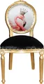 Produktbild: Casa Padrino Barock Luxus Esszimmer Stuhl Flamingo mit Krone Gold Möbel