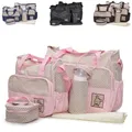 Produktbild: Moni Wickeltasche Stella, Set mit Wickelunterlage, Isoliertasche f. Babyflaschen pink