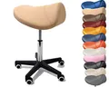 Produktbild: Promafit Sattelhocker Sattelstuhl höhenverstellbar - Rollhocker Drehhocker Arbeitshocker Bürostuhl mit Sattelsitz – Praxishocker Hocker ergonomisch in vielen Farben – Rückenschonend(MokkaBeige)